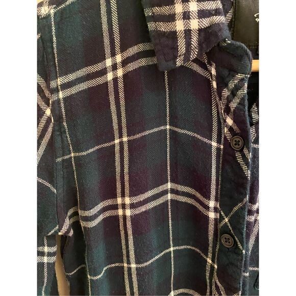 RAILS Hunter Button Down Plaid Shirt in Forest/Navy/White Womens XS - Picture 3 of 8